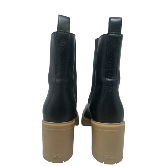 Ba&sh Clare Black Leather Chelsea Platform Chunky Block Heels Ankle Boots 7.5 - Picture 5 of 13